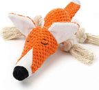 Cute Squeaky Dog Toy, Stuffed Plush Toy for Puppies, Durable Dog Chew Toy for Small, Middle, Large Breed (Orange Fox)