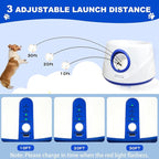 Automatic Ball Launcher for Dogs, Dog Ball Thrower with 19-32-45Ft Distance, Rechargeable Automatic Launcher with 6 Balls (2.2"), Dog Ball Launcher for Small & Medium Blue