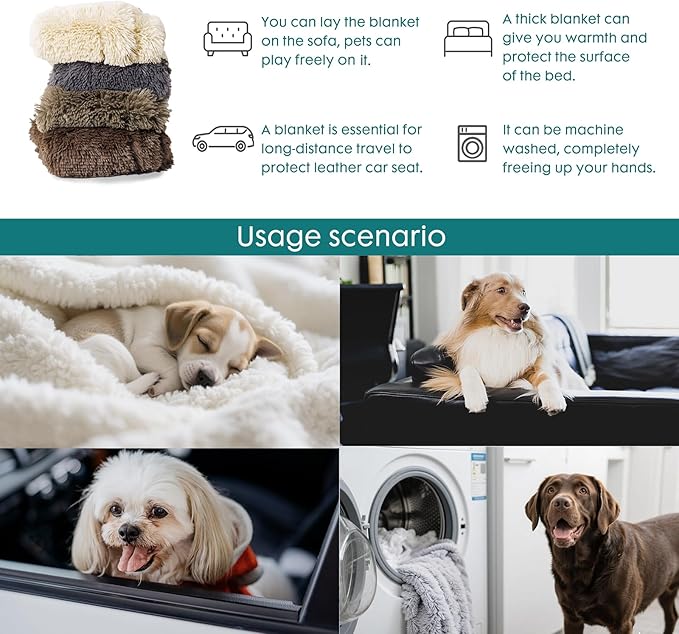 gogobunny Waterproof Dog Blanket for Large Dogs, Cats, Puppy, Reversible Faux Fur Pet Throw Blanket, Washable,Calming Furniture Protection for Sofa Bed (60x80 Inch (Pack of 1), Black)