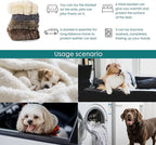 gogobunny Waterproof Dog Blanket for Large Dogs, Cats, Puppy, Reversible Faux Fur Pet Throw Blanket, Washable, Calming Furniture Protection for Sofa Bed (40x50 Inch (Pack of 1), Stone)