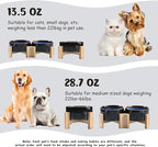 SPUNKYJUNKY 15° Slanted Ceramic Dog and Cat Bowl with Wooden Stand, Tilted Bulldog Food and Water Bowl No Slip Non-Spill for Cats Medium Dogs Big Face Pets 28.7 OZ (3.6 Cups, Starry Blue × 2)