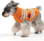 KOOLTAIL Cable Knit Dog Sweater Turtleneck, Cold Weather Pullover Classic Knitwear, Thick Warm Winter Pet Clothes, Fall Maple Leaves Thanksgiving Dog Sweater for Small Medium Large Dogs Cats, Orange M