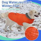 MIGOHI Warm Dog Coat - Winter Dog Jacket, Reflective Windproof Fleece Vest with Leash Hole and Furry Collar, Orange,3XL