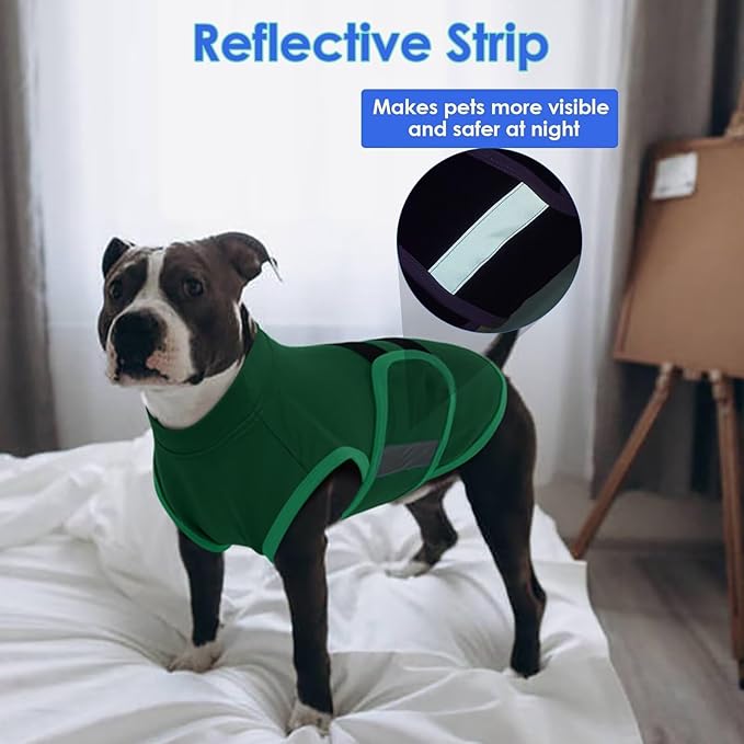 MIGOHI Dog Anxiety Relief Coat,Comfort Anxiety Vest for Dogs,Adjustable Dog Anxiety Calming Wrap for Fireworks,Thunderstorm,Travel,Separation,Anxiety Jacket for Small Dogs,S,Green