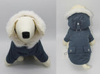 Pet Warm Dog Coat for Winter Clothes Hooded Dog Jacket for Small Puppies Medium Large Dog Cat Clothes Insulated Padded Snow Jacket for Cold Weather Faux Fur (Medium, Slate Blue)