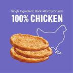Three Dog Bakery Bark’N Crunch! Chicken Chips, Small 4oz, Crunchy Dog Treats, Single Ingredient, High Protein Snacks, Chicken Treats, Low Calorie Healthy Training Treat, Made in The USA