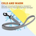 Dogline Biothane Waterproof Dog Leash Strong Coated Nylon Webbing with Black Hardware Odor-Proof Easy to Clean High Performance for Small or Large Dogs Made in USA 4 or 6 ft Lead, Battleship Gray