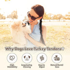 Turkey Tendons for Dogs, All Natural, Healthy Dog Treats, Long Lasting, Hypoallergenic Dog Chews, Rawhide Free, USA-Sourced, for All Dogs, Lollipop, 4 Count Pack