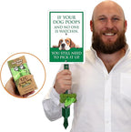 SmartSign If Your Dog Poops You Still Need To Pick Up Yard Sign & Clip-On Preloaded Dispenser Combo/Kit with 135 Dog Poop Waste Bags, 7"x10" Rust-proof Aluminum Sign with 18-inch Steel Stake