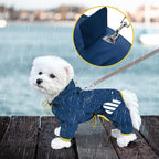 Dog Raincoat, Waterproof Dog Rain Jacket with Hood, Rain Coat with Leash Hole, Reflective Strap for Small Medium Dogs, Lightweight Puppy Clothes(Blue,XS)
