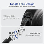 Pecute 32ft Retractable Dog Leash with Reflective Strips, One-Button Control & Sturdiness Nylon Material, Long Leash Retractable with Poop Bag Holder for Medium Large Dog
