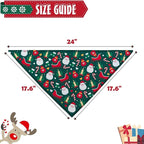 SCENEREAL Christmas Dog Bandana 4 Pack - Soft and Breathable Pet Triangle Scarf Bibs, Full of Chirstmas Element Patterns, for Dogs and Cats