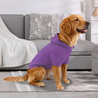 Basic Dog Hoodie Sweatshirts, Pet Clothes Hoodies Sweater with Hat and Leash Hole, Soft Cotton Outfit Coat for Large Medium Small Dogs, Purple (X-Large)