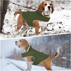 ASENKU Warm Dog Winter Coat, Waterproof Dog Coat for Cold Weather, Fleece Dogs Jacket with Ultra Thick Plush Lining Leash Hole Storage Pockets for Small Dogs (Green, Small)