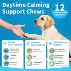 Calming Chews for Dogs – Calming Treats for Anxiety, Stress, Separation, Travel & Thunder, Non-Drowsy Alternative to Melatonin, Calm & Focus with Chamomile & Ashwagandha, Bacon Flavor, 90Ct