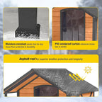 AIVITUVIN Outdoor Heated Dog House with Heating Pad Insulated Dog House with Anti-Chewing Metal Frame Large Dog Kennel Weatherproof for Winter 40.6“L