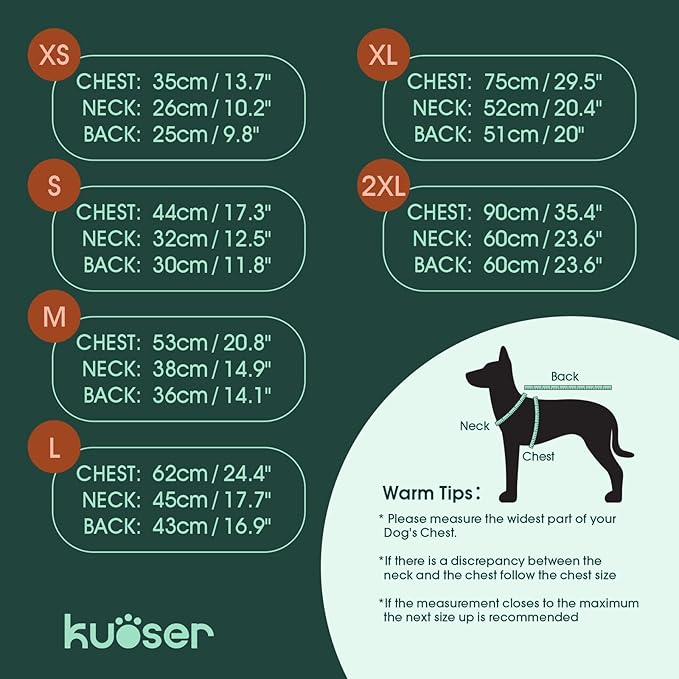 Kuoser Dog Coat Warm Dog Puffer Jacket, Windproof Dogs Padded Vest Lightweight Cold Weather Coats Pet Snowsuit Soft Puppy Winter Clothes for Extra Large Dogs, Button Design, Easy On/Off, Blue 2XL