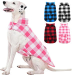 Kuoser Dog Winter Coat, Windproof Dog Fleece Jacket British Style Plaid Cold Weather Doggie Vest Coats, Reversible Cozy Warm Pet Clothes Apparel for Large Size Dogs L