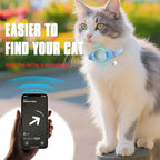 AirTag Cat Collar, Ultra Elastic Cat Tracker Collar, Airtag Holder Compatible with Apple Air Tag, [Lightweight & Scratch Resistant] Adjustable Stepless GPS Pet Collar for Cats Kittens, Blue
