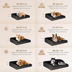 EHEYCIGA Memory Foam Dog Bed Medium Sized Dogs, Waterproof Dog Bed Orthopedic with Washable Removable Cover, Non-Slip Pet Bed Couch for Crate, 30x20x6 Inches, Black