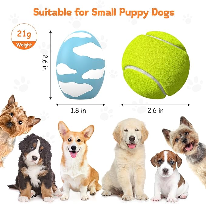 Squeaky Dog Toys, Soft Chewing Dog Balls, 12 Pcs Interactive Squeak Fetch Playing Pet Toy, Durable Bouncing Toys to Keep Them Busy, 2.6" Egg Ball for Puppies Small Breeds