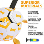 Dog Toys Soccer Ball, Soccer Ball with Straps, Interactive Dog Toys for Tug of War, Dog Water Toy, Durable Dogs Balls for Small Medium & Large Dogs