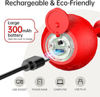 Interactive Cat Toy for Indoor Cats,Automatic Electric Self Rotating Ball with Chirping, Led Light and Long Tail for Motion Activated, Smart Spinning Ball for Fun Exercise, Red