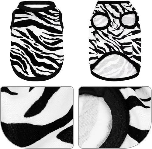 Adorable Zebra Print Dog Shirts – Lightweight, Cozy Outfit for Small to Medium Dogs, Soft & Snuggly Pet Wear for Everyday Comfort and Cuteness.Black XXL