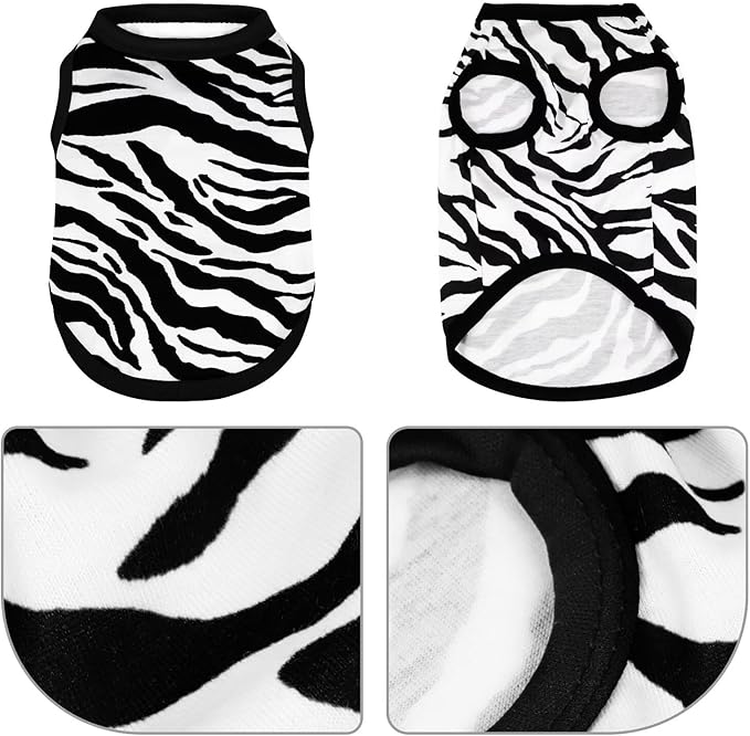 Adorable Zebra Print Dog Shirts – Lightweight, Cozy Outfit for Small to Medium Dogs, Soft & Snuggly Pet Wear for Everyday Comfort and Cuteness.Black 4XL