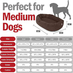 Majestic Pet 32 Inch Suede Calming Dog Bed Washable 32x23x7 (Inch) – Cozy Soft Round Donut Dog Bed with Spine Support for Dogs to Rest Their Head - Pet Bed Medium – Chocolate (2025)