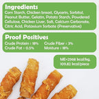MON2SUN Rawhide Free Dog Treats, 3 Inch Chicken Wrapped Rolls, Low Fat and Training Snacks, Peanut Butter Flavor Chews for Small Dogs, 21.16oz (16 Count - Pack of 1)