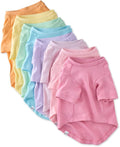 Toby II - The Perfect Tee, 8 Pack Short Sleeve Pet T-Shirt 100% Organic Cotton Tees Clothes for Small, Medium, Large Dogs, Rainbow Pink, XX-Small