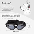 Dog Helmet and Goggles Small Breed, UV Protection Dog Goggles and Motorcycle Helmet with Ear Holes Adjustable Straps for Outdoor Biking, Driving, Black