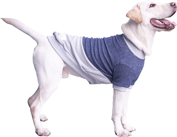 Extra Large Dog Sweaters Warm Clothes Pullover Sweatshirts for Labrador Rottweiler Great Dane, Blue Grey, 3X-Large