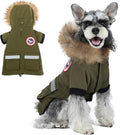PINA Small Dog Coats - Waterproof & Windproof, Reflective Dog Jacket with Pocket, Warm Flannel Lining & Faux Fur Hood for Cold Weather