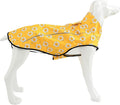 Mile High Life Dog Raincoat, Adjustable Waterproof Reflective Rain Jacket for Small Medium Large Dogs, Lightweight Breathable Pet Rain Coat with Leash Hole(Yellow Sun,XS Chest 17-23")