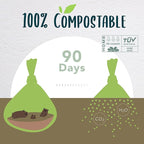 Compostable Dog Poop Bag Rolls, Doggie Poop Bags Refills, Eco-Friendly Pet Waste Bags, Vegetable-Based Unscented, Extra Thick, Leak Proof, Size 9 x 13 Inches, 360 count