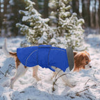 Kuoser Dog Coat, Extra Warm Dog Jacket Windproof Dogs Cold Weather Coats for Small Dogs, Fleece Lining Turtleneck Doggy Snowsuit Reflective Adjustable Pet Winter Clothes Christmas, Blue S