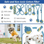 ETACCU 8 Pack Dog Rope Toys for Puppy & Small Dogs ， Puppy Rope Toy for Aggressive Chewers, Indestructible，Keeping Dogs from Being Bored- Blue