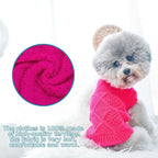 Mihachi Turtleneck Dog Sweater - Winter Coat Apparel Classic Cable Knit Clothes with Leash Hole for Cold Weather, Ideal Gift for Pet in New Year