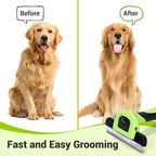 MIU COLOR Pet Grooming Brush, Deshedding Tool for Dogs & Cats, Effectively Reduces Shedding by up to 95% for Short Medium and Long Pet Hair，Apple Green