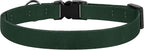 Breakaway Cat Collar Leather with Removable Bell - 13 Colors Available - Soft Adjustable Girl Boy Safety Lightweight Pet Kitten Collars Pink Brown Blue Green Red Orange Black (Emerald)