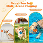 HIPPIH Indestructible Squeaky Dog Toys, Interactive Dog Balls 2 Pack, Chew Toys for Aggressive Chewers, Natural Rubber Puppy Toy for Large/Medium Dogs, Tough Puppy Teething Toy, Relieve Anxiety