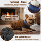 Winter Warm Turtleneck Fleece Vest Dog Sweater, Soft & Snug-Fit Puppy Coat for Medium Dogs with Back-Zipper, Thermal Doggie Vests Sweatshirt, Lightweight Pet Clothes for French Bulldog Girl (Brown, M)