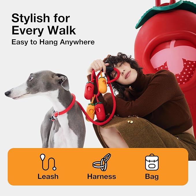 VETRESKA Citrus Scented Dog Poop Bags, Leak Proof, Extra Thick and Large Pet Waste Bags for Dogs Walking, Cat Litter and Babies' Diaper, 300 Count Bags (20 Refill Rolls), Orange