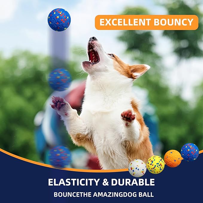 [4 Pack]E-TPU Dog Balls, 3.15'' Indestructible Tennis Balls for Dogs, Durable Bouncy Dog Toys for Aggressive Chewers, Teething Cleaning Chew Toys, Water Toy Fetch Ball for Large Medium Dog and Puppies
