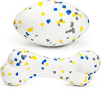 2Pcs Bone Dog Balls+Rugby Dog Toys for Aggressive Chewers, Indestructible Tennis Balls for Dogs (Bone+Rugby)