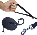 Dog/Puppy Obedience Recall Training Agility Lead - 15ft Long Training Leash，3/4in Wide - Great for Play, Camping, or Backyard (15Feet, Black)