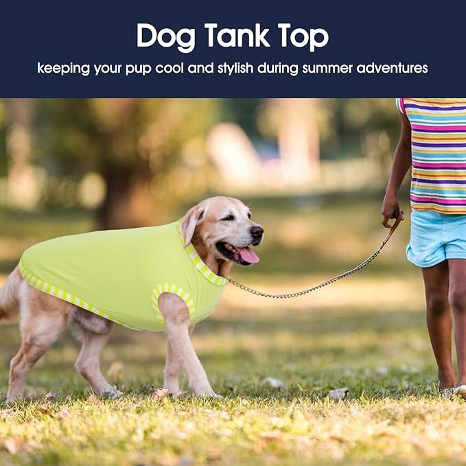 IECOii 2 Pack Large Dog T-Shirt | Non-Restrictive Fit for Running, Breathable Summer Wear - Non-stuffy Design - Keeps Pups Comfortable in Hot Weather, Pink+Green, 2XL