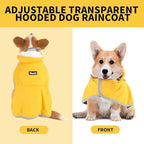 Dog Raincoat, Waterproof Reflective Dog Rain Jacket with Hooded Double Layer for Large Medium Dogs Border Collie, Husky, Samoyed, Shiba Inu - Lightweight Rainwear for Outdoor Walking